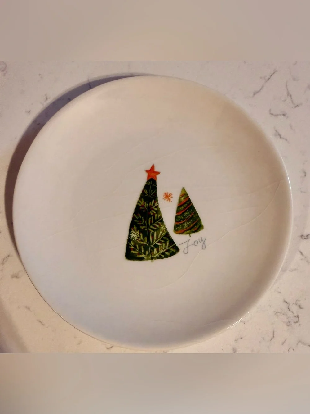 Pier 1 Cream & Blue Earthenware Plate